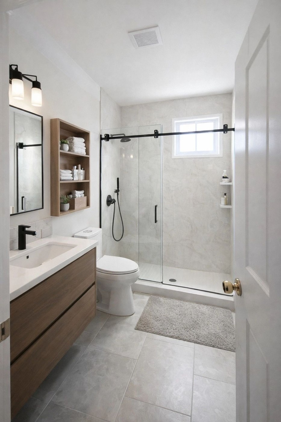 Bathroom renovation with glass shower